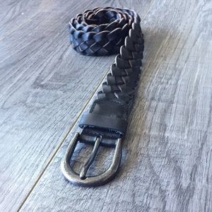 Black weave belt S-M Vegan Leather